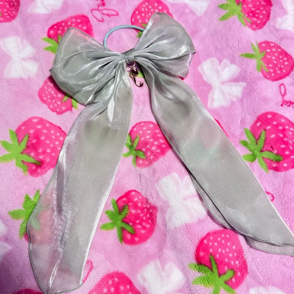 Tokyo DisneySea Ariel Little Mermaid Silver Shimmer Bow Hair Tie Japan Exclusive